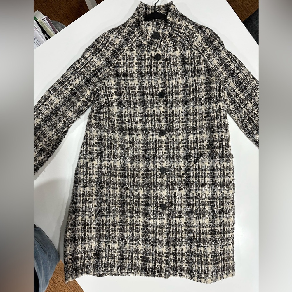 J. Jill Black and White Textured winter coat, Sz S